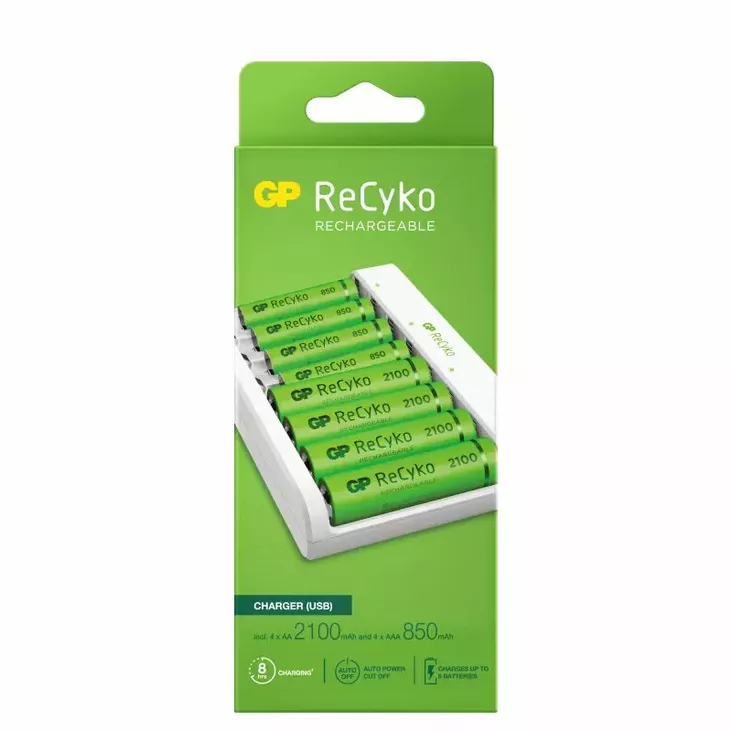 RECYKO ECON AKKULATURI 4xAA + 4xAAA - Muut tarvikkeet - 4891199210150 - 1