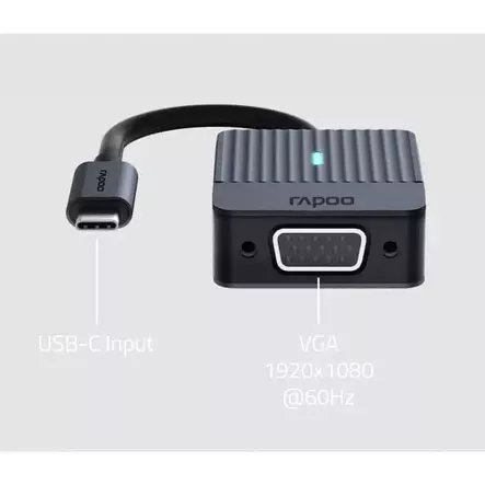 RAPOO ADAPTERIi USB-C UCA-1003 USB-C - VGA - Kaapelit ja adapterit - 6940056114051 - 2