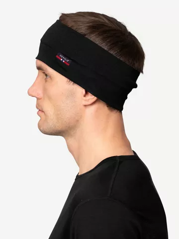 Devold Merino 150 headband black - Vapaa-ajan päähineet - 7028567566251 - 2