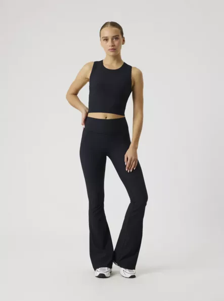 Björn Borg Studio Ribbed Flare Tights - Naisten juoksu- ja treenitrikoot - 1005683 - 1