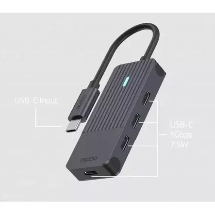 RAPOO UCH-4002 USB-C TO USB-C HUB - Kaapelit ja adapterit - 6940056114174 - 2