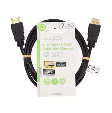 Nedis HS HDMI-kaapeli, 1,5m - Muut TV ja ääni tarvikkeet - 5412810454594 - 1