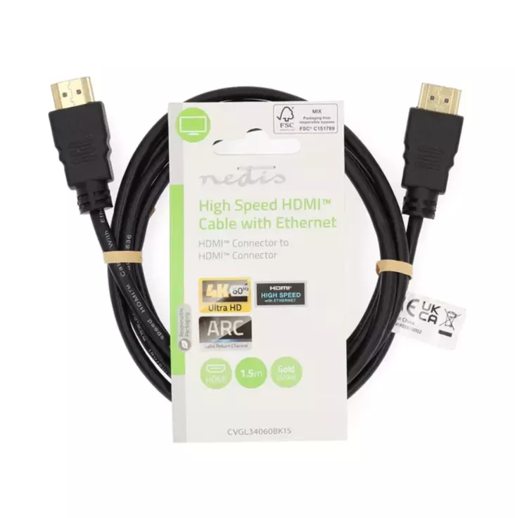 Nedis HS HDMI-kaapeli, 1,5m - Muut TV ja ääni tarvikkeet - 5412810454594 - 1