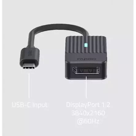 RAPOO UCA-1005 USB-C - DISPLAYPORT ADAPTERI - Kaapelit ja adapterit - 6940056114075 - 2