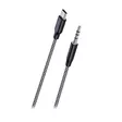 WAVE PUNOTTU AUDIOKAAPELI USB TYPE-C 3,5MM 1M MUSTAVALKOINEN - Kaapelit ja laturit - 6418312173925 - 2