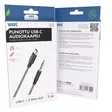WAVE PUNOTTU AUDIOKAAPELI USB TYPE-C 3,5MM 1M MUSTAVALKOINEN - Kaapelit ja laturit - 6418312173925 - 1