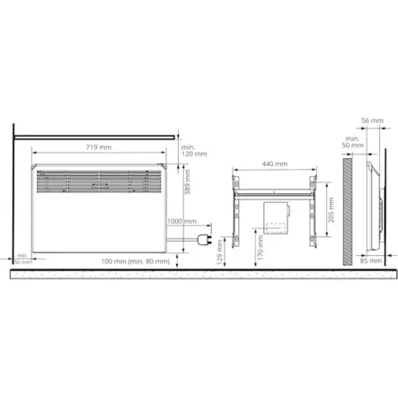 ENSTO LÄMMITIN BETA7-BT-EP 750W 39x72 - Sähköpatterit pistotulpalla - 8127427 - 1