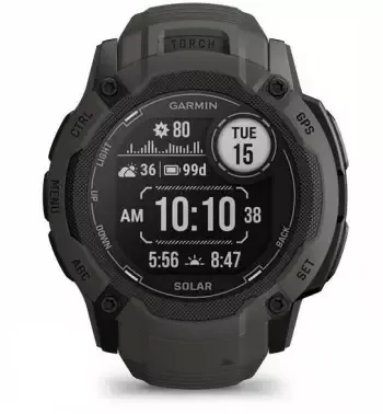 GARMIN INSTINCT 2X SOLAR GRAFIITINHARMAA - Sykemittarit ja -tarvikkeet - 753759319328 - 1