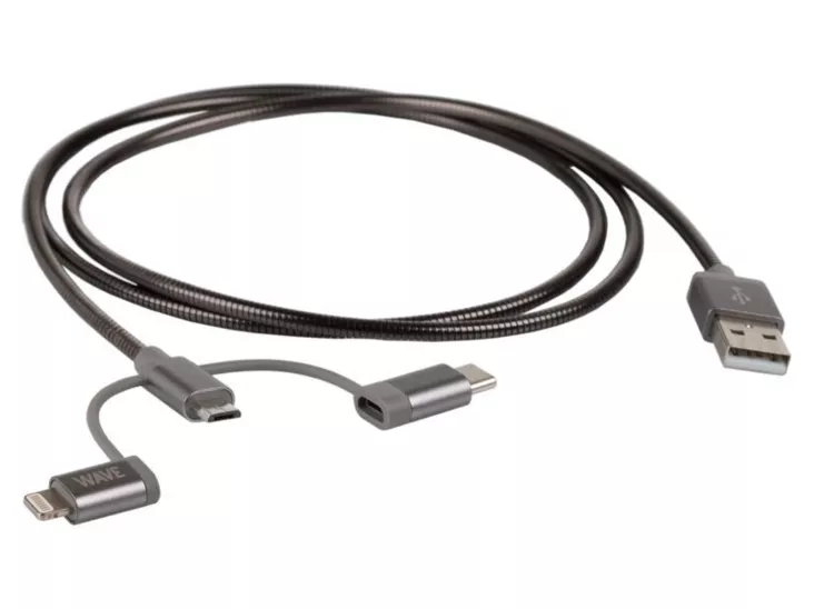 Wave Lataava 3-in-1 Datakaapeli - Kaapelit ja laturit - 6418312135398 - 1