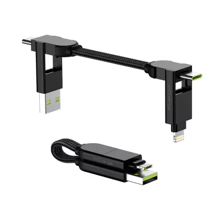 ROLLING SQUARE INCHARGE X 100W USB-C/LIGHTNING/MICRO USB 7CM MUSTA - Kaapelit ja laturit - 7640170468519 - 1