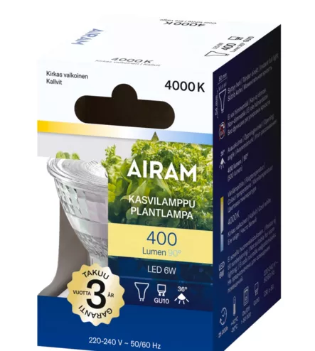 Airam Plant Lamp Led GU10 6W - Uuninlamput ja erikoispolttimot - 6435200303929 - 2