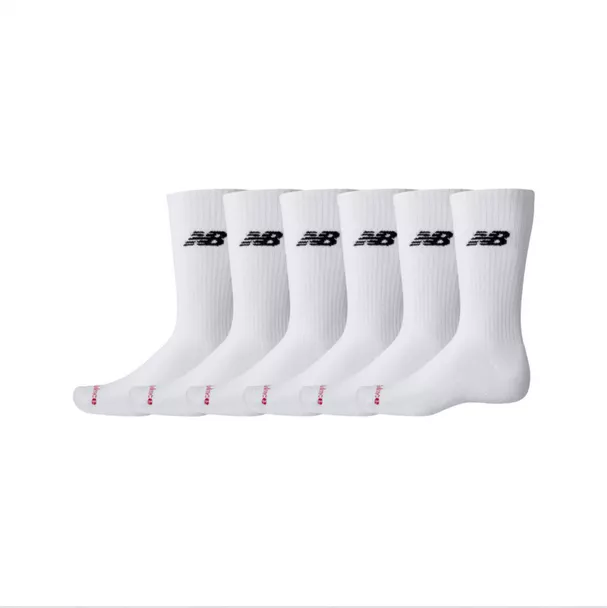 New Balance Everyday Crew socks 6-pack - Urheilusukat - LAS51296_WT - 1